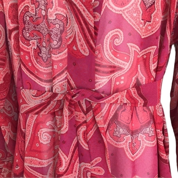 Victoria’s Secret Floral Paisley Print Long Sleeve Semi Sheer Belted‎ Rope - Picture 6 of 12